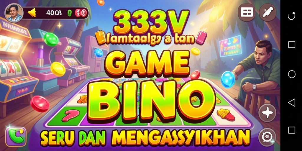 Tampilan gameplay menarik dari bingo 333V yang penuh warna.