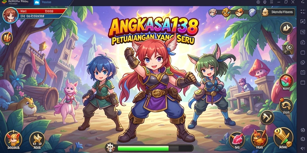 Tampilan gameplay seru dengan karakter anime yang dinamis.