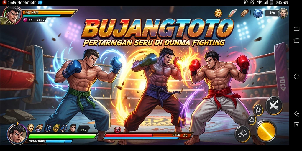 Tangkapan layar gameplay <strong>BUJANGTOTO</strong> dengan aksi pertarungan intens.