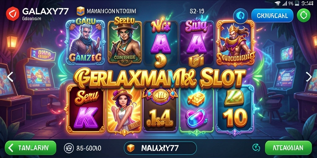 Screenshot gameplay GALAXY77 yang menunjukkan keseruan permainan Slot.