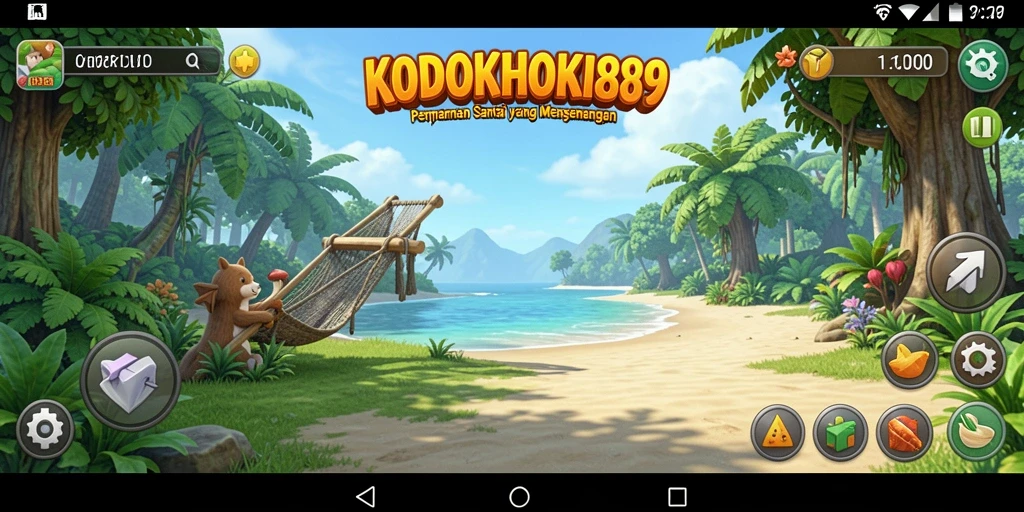 Tampilan gameplay KODOKHOKI889 yang ceria dan menghibur.