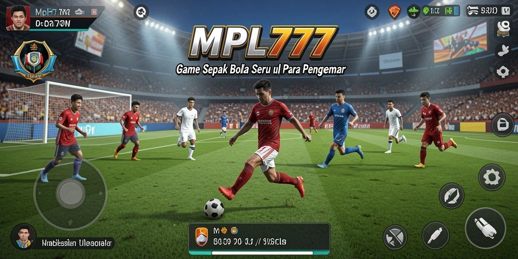 Tampilan gameplay seru dalam MPL777 dengan aksi sepak bola mendebarkan
