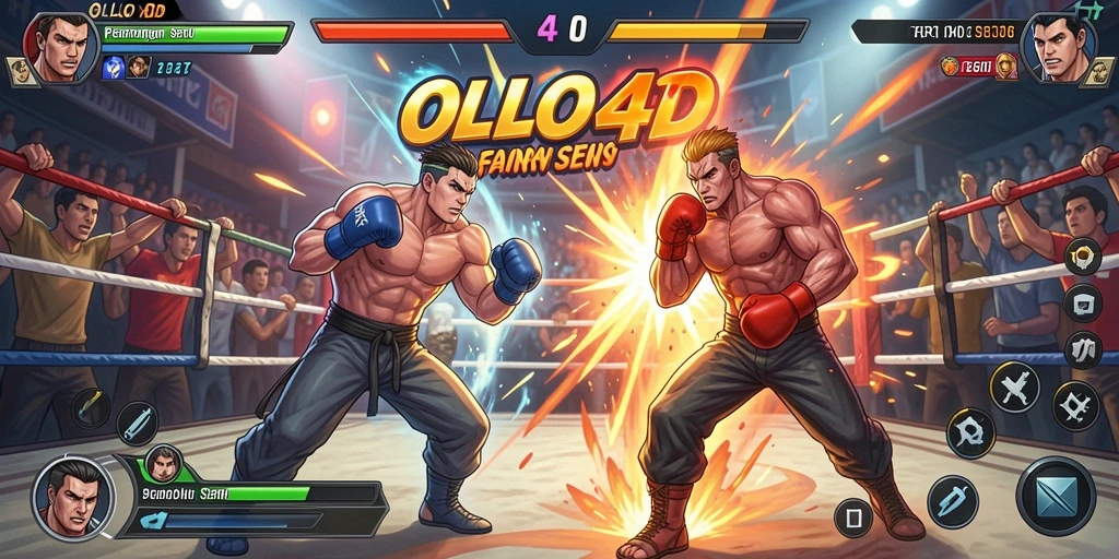 Tampilan gameplay OLLO4D yang menegangkan dalam pertarungan Fighting.