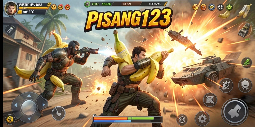 Tampilan gameplay PISANG123 yang penuh aksi dan dinamis.
