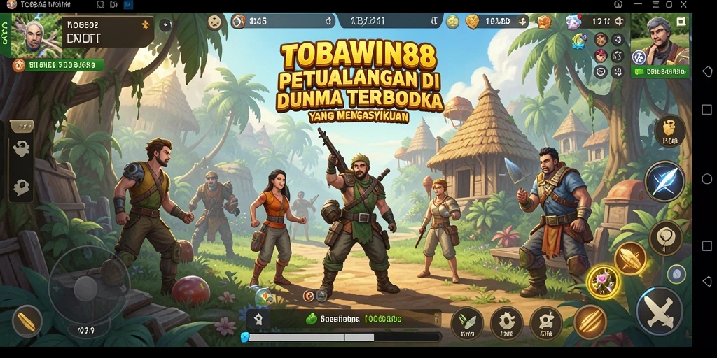 Screenshot menunjukkan eksplorasi dunia terbuka yang menakjubkan di TOBAWIN88.